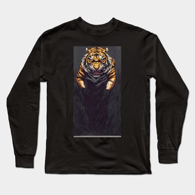 shadow of tiger Long Sleeve T-Shirt by dodolanlaku